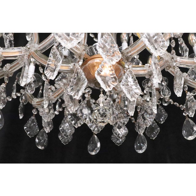 Transparent Early 20th Century Restored Large Scale Marie Therese Crystal Chandelier For Sale - Image 8 of 11