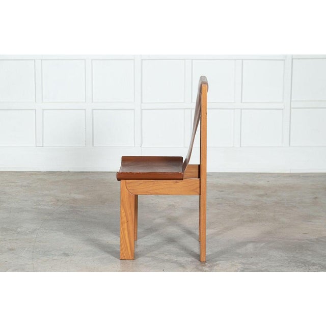 French Brutalist Elm & Leather Chairs by Roland Haeusler, 1980s, Set of 8 For Sale - Image 13 of 18