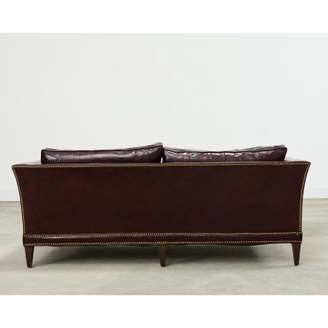 English Regency Style Waxed Cordovan Leather Case Sofa For Sale - Image 18 of 18