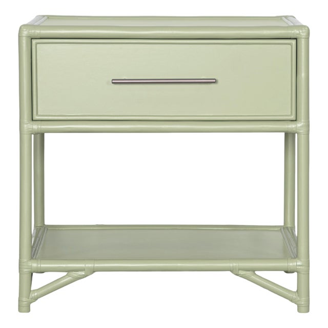 Olympia One-Drawer Nightstand in Celery Green For Sale