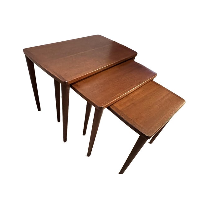 Mid-Century Modern 1960s Mid Century Modern Scandinavian Solid Teak Nesting Tables For Sale - Image 3 of 10