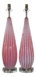 Example of Pink Murano Glass Lamps