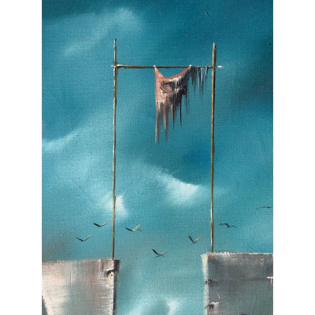 Surrealism Eugene Hawkins 1964 Surrealist Oil on Canvas Painting For Sale - Image 3 of 12