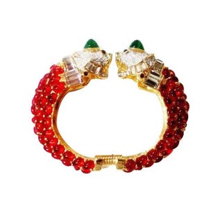 Kenneth Jay Lane Imperial Tigers Jeweled Cuff For Sale