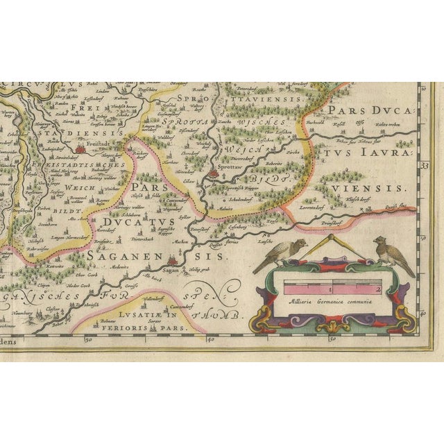 Map of Glogau and the Odra River Valley, 1659 For Sale - Image 6 of 8