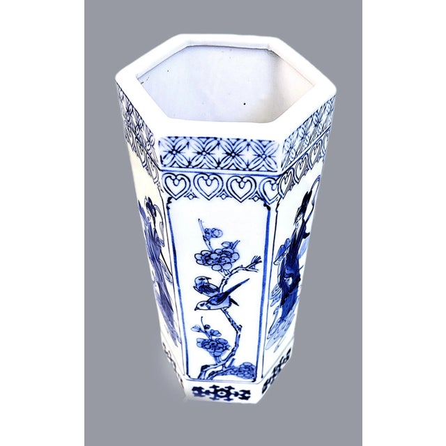 Mid-Century Chinese Blue & White Vase For Sale - Image 4 of 11