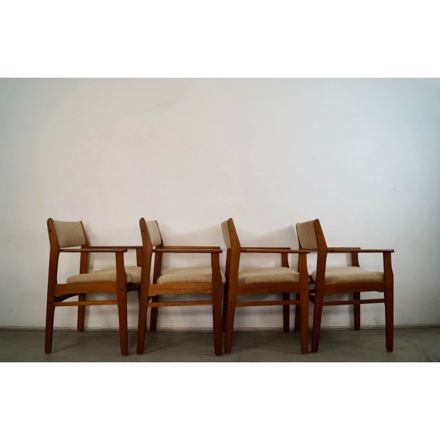 1960s 1960’s Mid-Century Danish Modern Teak Dining Arm Chairs - Set of 4 For Sale - Image 5 of 12