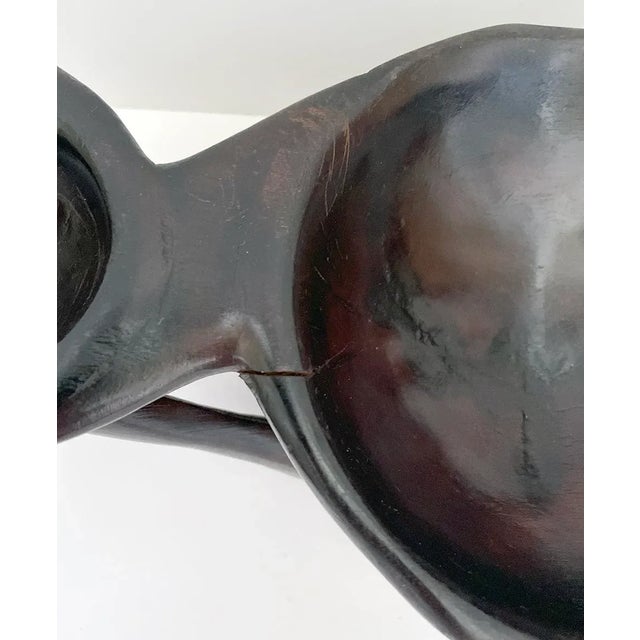 Wood Vintage Hand-Carved African Centerpiece Serving Dish For Sale - Image 7 of 8