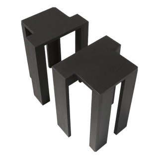 Black Stackable Stool by Bram Vanderbeke, Belgium, 2010s For Sale