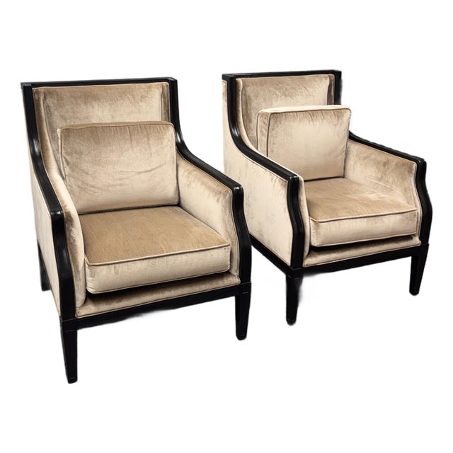 Belmar Fine Custom Upholstery Bespoke Lounge Armchairs, Pair For Sale