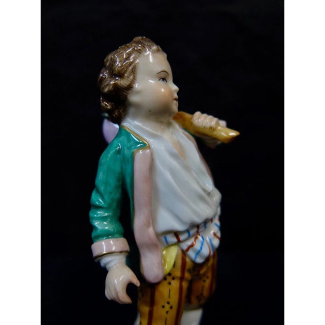 Figurative Vintage Porcelain Cabinet Figurine of a Boy For Sale - Image 3 of 12