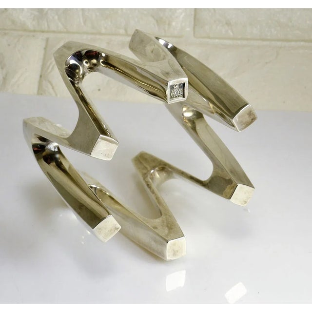 1990s Vintage Danish Candle Crown Quistgaard Retro 1950s 1960s Scandinavian ~ Pair For Sale - Image 5 of 8