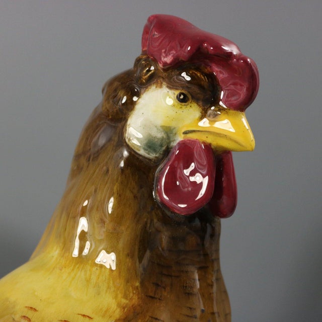 Pair of Jerome Massier Hen & Rooster Vases For Sale - Image 10 of 12