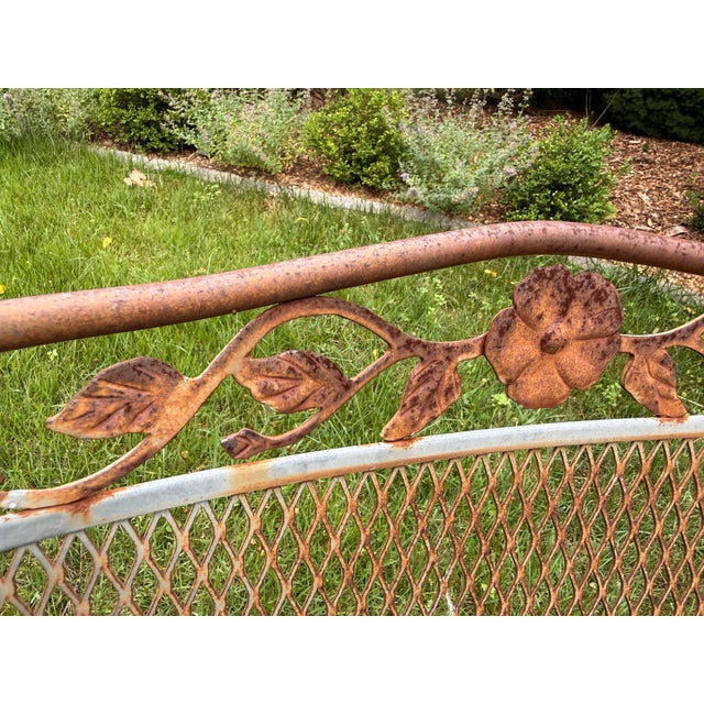 Vintage Woodard Style Wrought Iron Patio Dining Set - 7 Pieces For Sale - Image 9 of 12