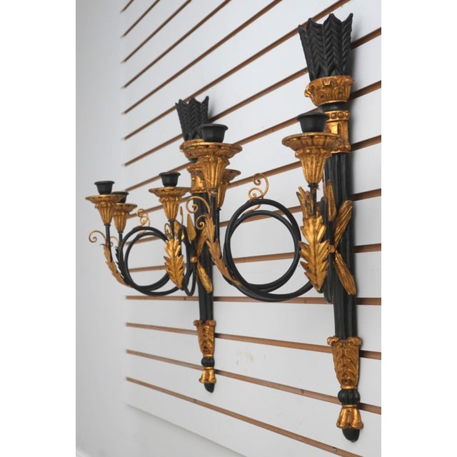 Age: Approx: 80 Years Old Details: Neoclassical Design Stunning Vintage Sconces Quality Construction Parcel Gold Gilt &...