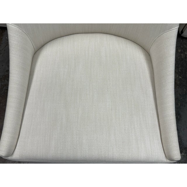 Textile Restoration Hardware Ella Skirted Fabric Dining Side Chairs + Casters, Set of Four For Sale - Image 7 of 12