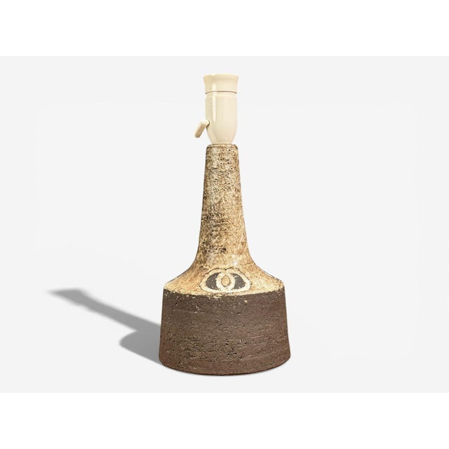 1960s Fridtjof Sejersen, Table Lamp, Brown Ceramic, Denmark, 1960s For Sale - Image 5 of 11