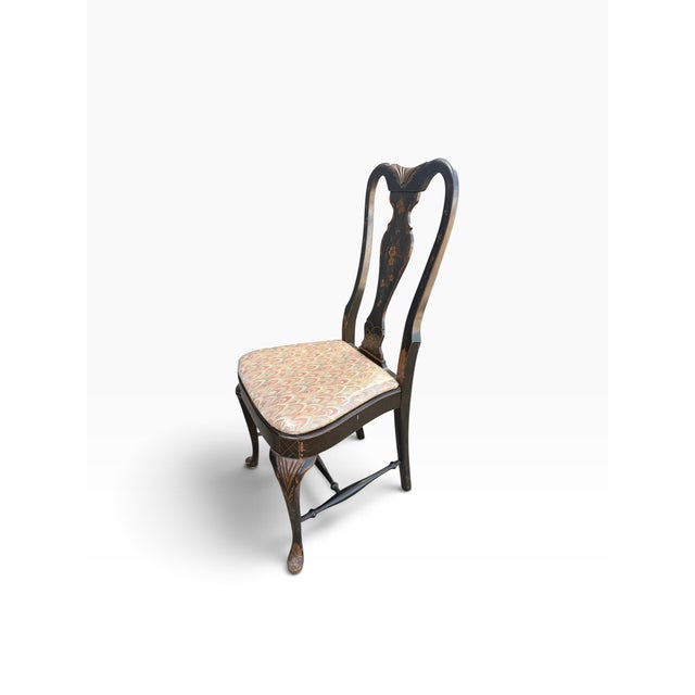 Mid-20th Century Grand Ledge Chinoiserie Black Lacquer Dining Chairs, Set of 10 For Sale - Image 9 of 17