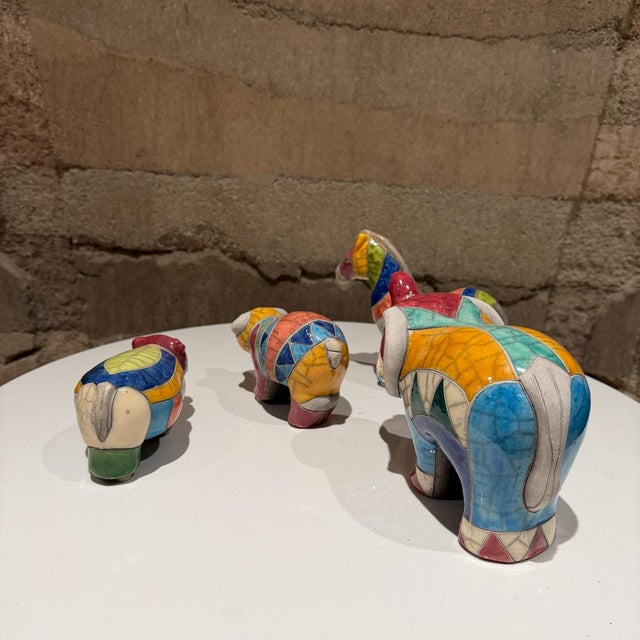 South African Fenix Raku. Hand Made Ceramic Pottery Rainbow Animals- Set of 4 For Sale - Image 15 of 18