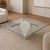 1980s Postmodern Glass Coffee Table With Travertine Base For Sale - Image 4 of 18