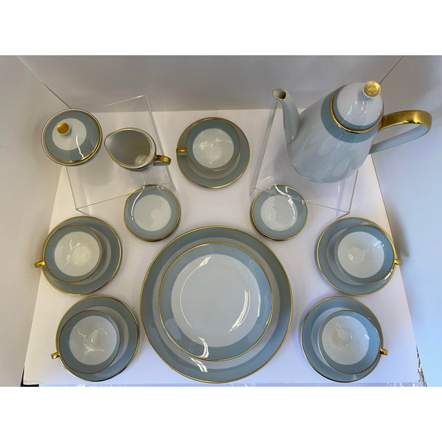 White Mid 20th Century Hutschenreuther Selb Bavaria, Germany China Tea Service for Five - 18 Pieces For Sale - Image 8 of 10