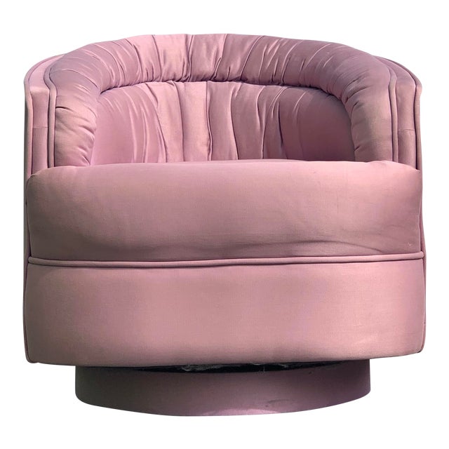 Adrian Pearsall for Comfort Designs Lavender Tufted Swivel Chair For Sale