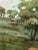 Oil on canvas painting of a countryside. Small details of a church, house, and animals in the background add interest....