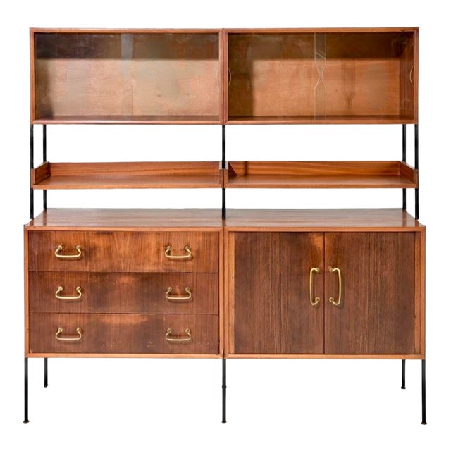1950s Mid-Century Modern Danish Modular Teak Wall Unit and Cocktail Cabinet by Peter Hayward Vanson For Sale