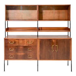 1950s Mid-Century Modern Danish Modular Teak Wall Unit and Cocktail Cabinet by Peter Hayward Vanson