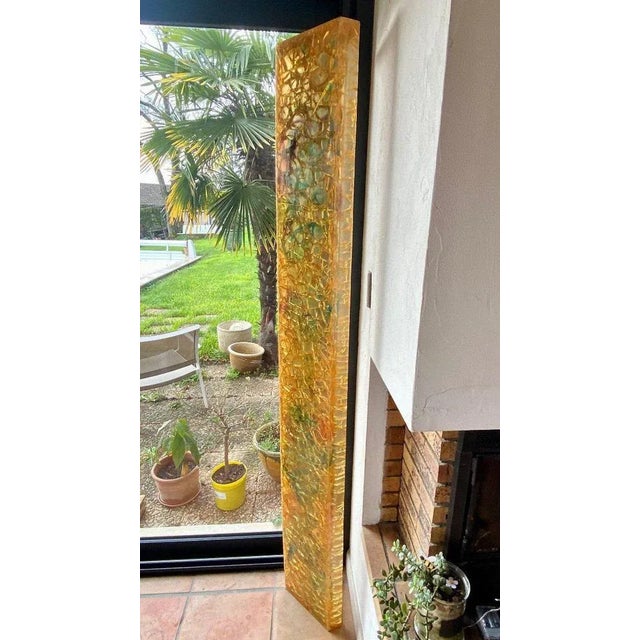 Yellow Fractal Resin Corner Column by Matiu For Sale - Image 8 of 9