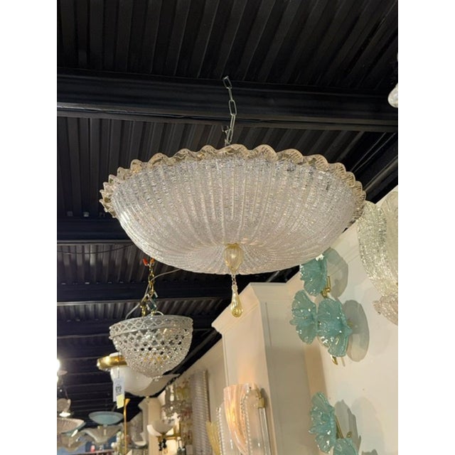 Murano Gold Granola Glass Flush Mount Chandelier For Sale In Dallas - Image 6 of 6
