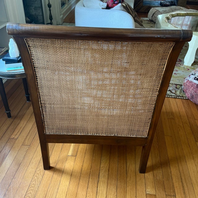 Mid 20th Century British Colonial Style Vintage Cane Armchair For Sale In Jacksonville, FL - Image 6 of 8