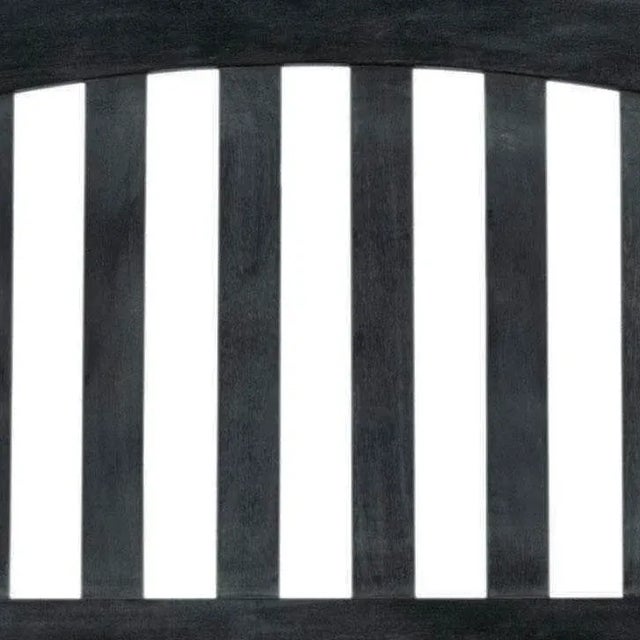 Wood Morgan Bench in Dark Slate Grey For Sale - Image 7 of 10