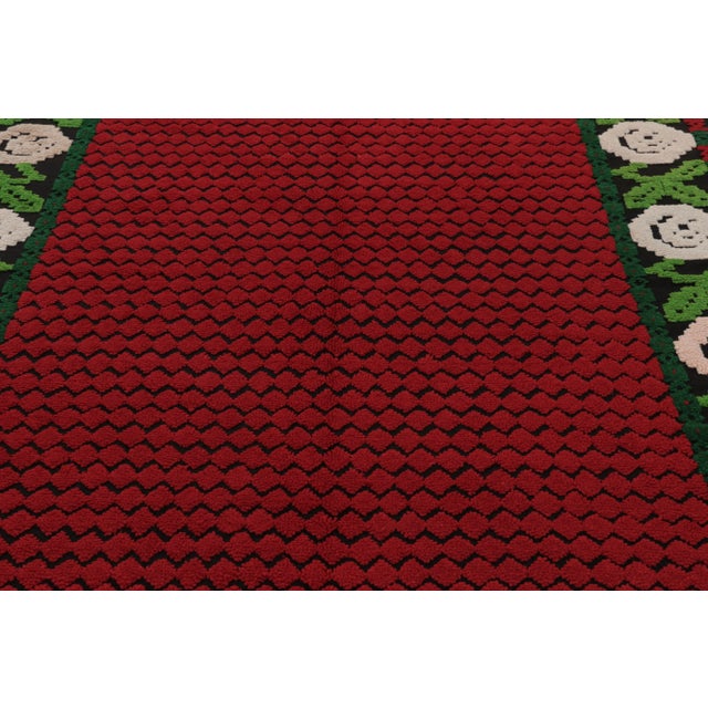 Rug & Kilim Vintage Tulu Rug in Rich Red With Bessarabian-Inspired Florals - Rug & Kilim For Sale - Image 4 of 8