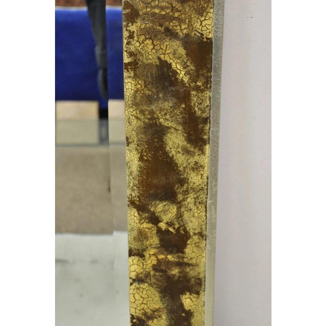 Late 20th Century Late 20th Century Decorative Arts Inc. Faux Tortoise Shell Painted Brown & Gold Modern Wall Mirror For Sale - Image 5 of 12