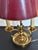 "Bronze bouillotte lamp" Solid bronze bouillotte lamp with three lights, height-adjustable red lampshade, very good...