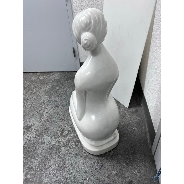 Art Deco Kneeling Woman Marble Sculpture For Sale - Image 12 of 12
