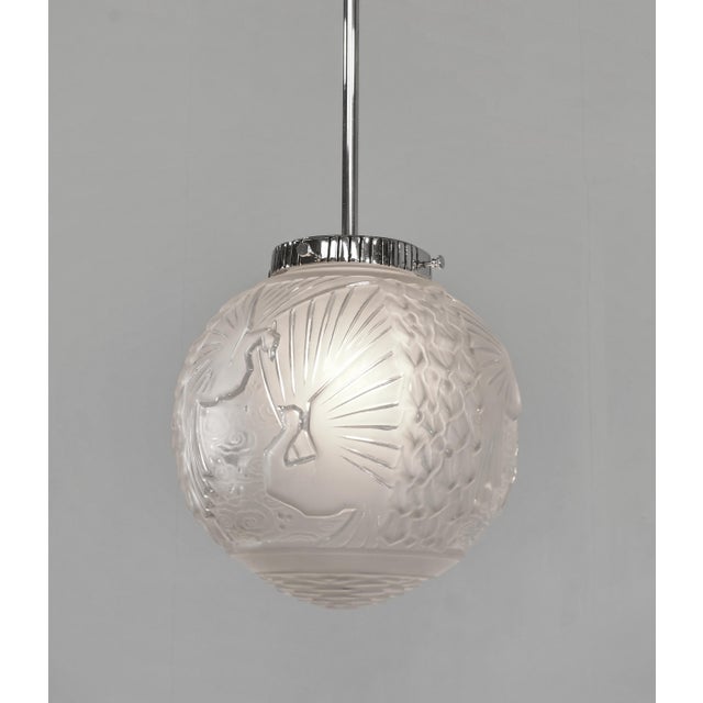 French Art Deco Pendant Light by Muller Freres 1930s - 3 Available For Sale - Image 6 of 14
