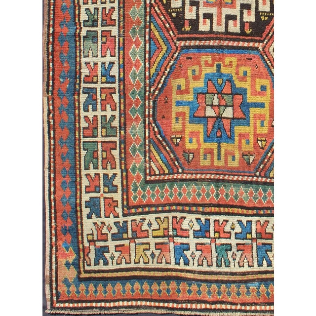 Late 19th Century Antique Kazak Carpet with Colorful Geometric Design. Keivan Woven Arts / rug KBE-16, country of origin /...