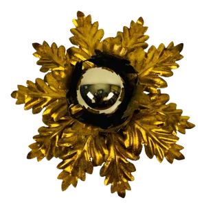 Golden Florentine Flower Shape Flushmount by Banci, Italy, 1970s