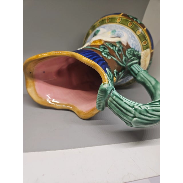 Vintage Jj Seashell Figures People Sea Green Blue Majolica Pitcher For Sale In Washington DC - Image 6 of 6