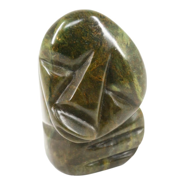 Early 20th Century Shona Stone Verdite Portrait Sculpture Mzimba Collection For Sale