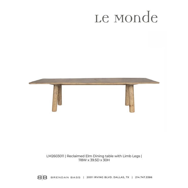 Wood Late 20th Century Reclaimed Elm Dining Table With Limb Legs For Sale - Image 7 of 7