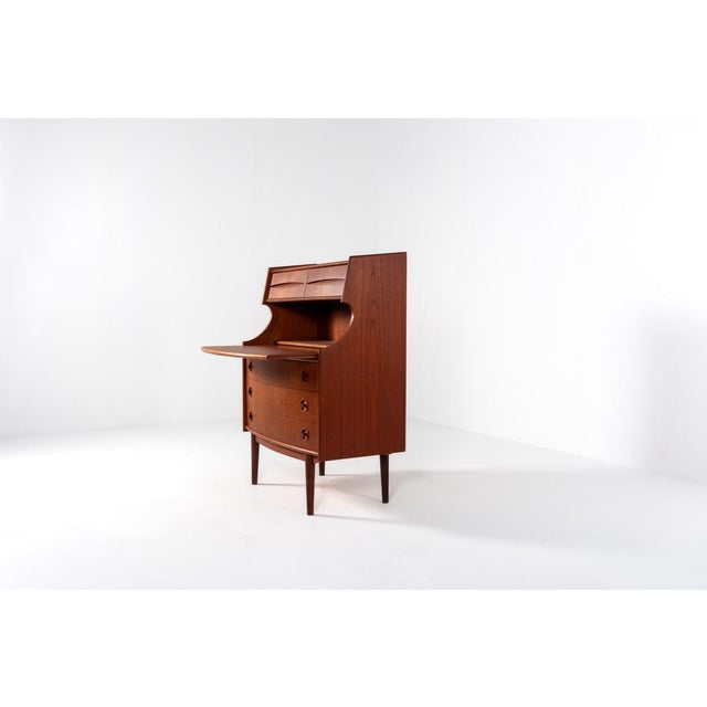 1960s Mid-Century Teak Secretary with Drawers attributed to Gunnar Falsig for Falsig Mobler, 1960s For Sale - Image 5 of 13