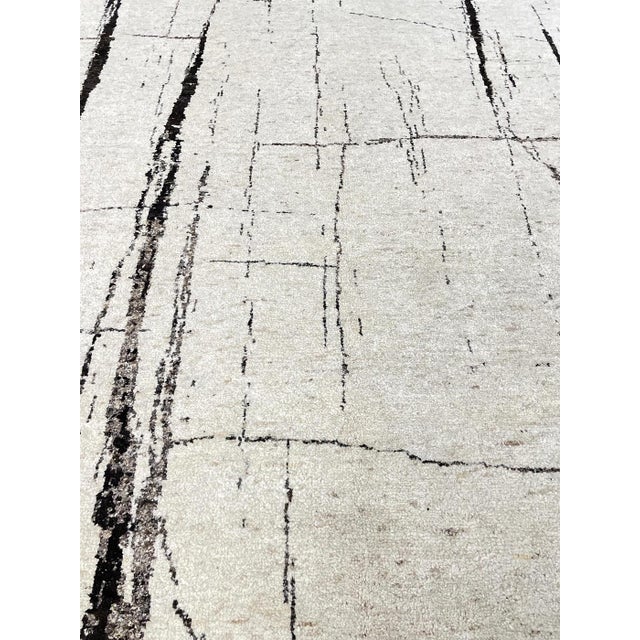 Hand Knotted Borderless Modern Wool Rug.9' 00" X 11' 11" For Sale - Image 4 of 4