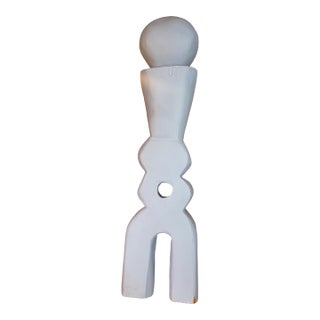Vintage Light Blue Wooden Mexican Sculpture For Sale