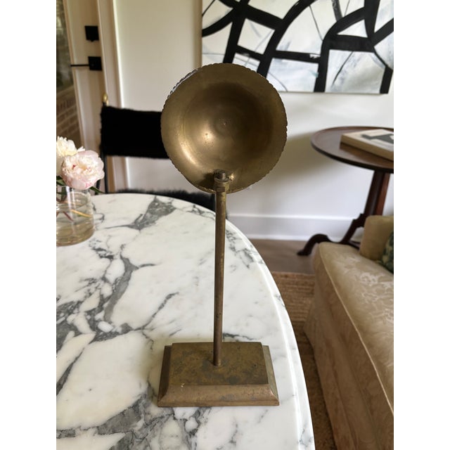 Metal Vintage Large Scale Architectural Brass Freestanding Hand Towel Ring Holder For Sale - Image 7 of 11