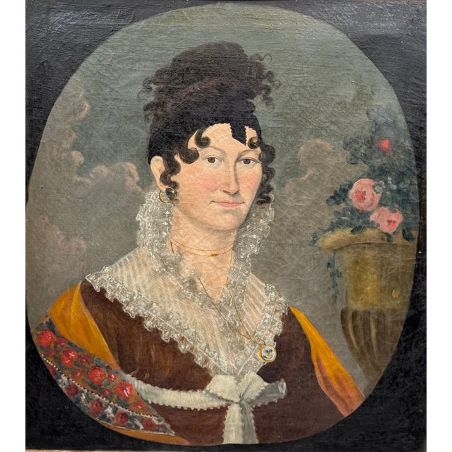 Portraits, 1820, Oil on Canvases, Framed, Set of 2 For Sale - Image 4 of 17