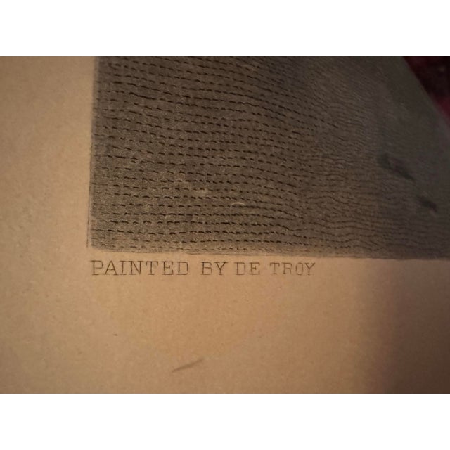 Late 19th Century Antique 19th Century Engraving “The Declaration of Love” After Jean François De Troy, C. 1890, Large Framed Romantic Scene [Mc] For Sale - Image 5 of 8