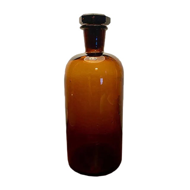 Brown Pharmacy Canister, 1950s For Sale